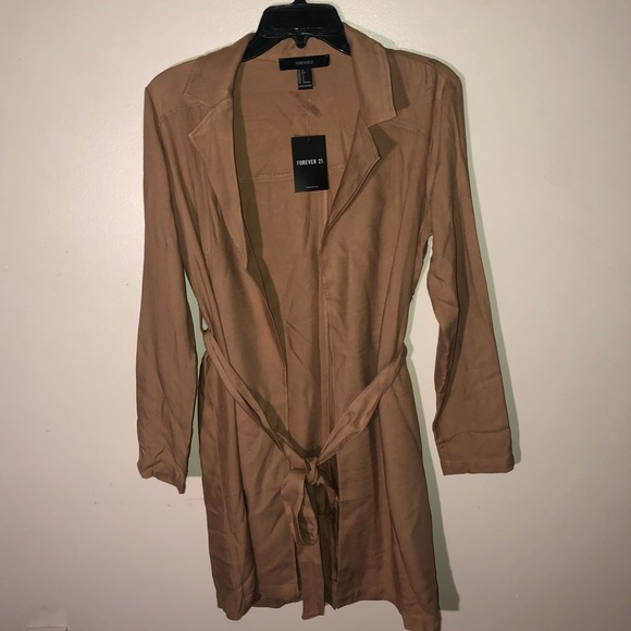 Forever 21 Sweaters - FOREVER21 Tan/Camel Belted Casual Duster Cardigan